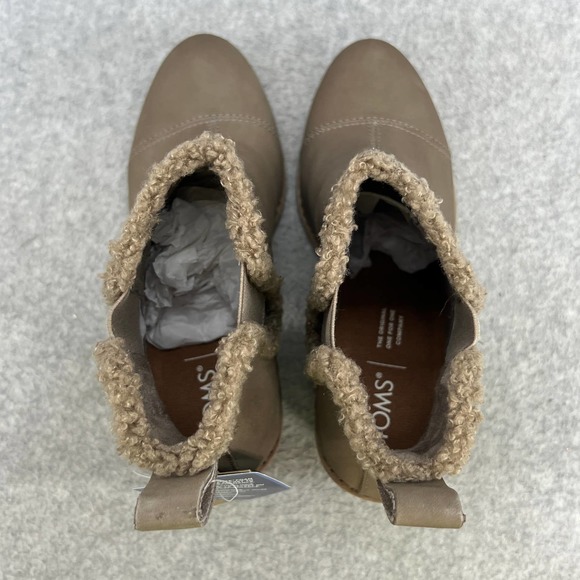 TOMS Everly Leather Chelsea Boot - Taupe Gray - Women size 6.5 *Barely Worn - Picture 10 of 10
